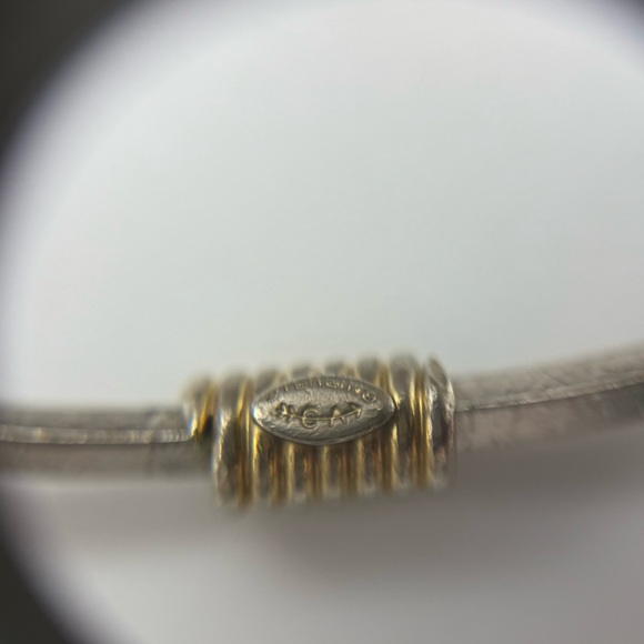 Sophisticated Carl art Sterling Silver and Gold tone bangleBracelet - Picture 6 of 6